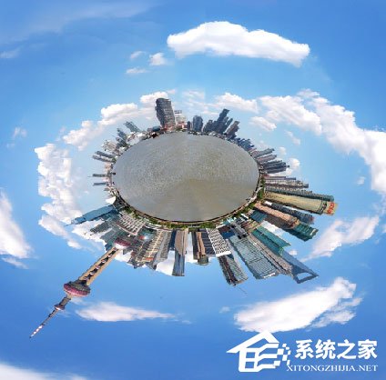 利用PS極坐標(biāo)繪制360度圓形全景圖的具體操作步驟截圖