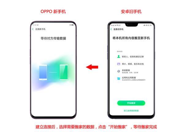 oppo手機里把舊手機數(shù)據(jù)轉(zhuǎn)移到新手機的方法講解截圖