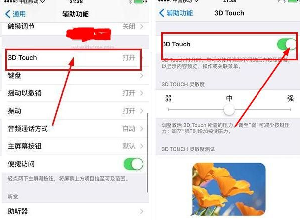 蘋果手機將3D Touch關(guān)掉的操作流程截圖