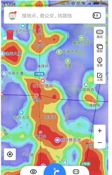 在百度地圖里使用熱力圖的詳細操作截圖