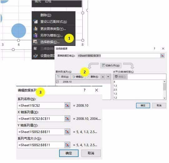 Excel表格制作單軸氣泡圖的操作流程截圖