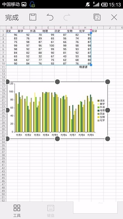 WPS Office APP表格插入圖表的方法截圖