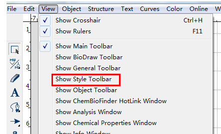 ChemDraw工具欄不見了的處理操作截圖