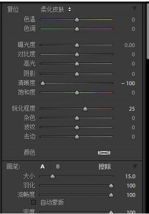 lightroom進(jìn)行人像磨皮的操作步驟截圖