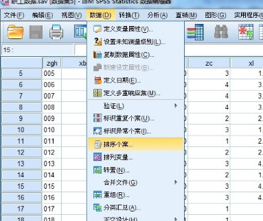 SPSS實現數據排序的具體操作方法截圖