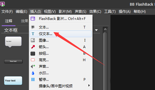 BB FlashBack給視頻添加字幕的相關(guān)操作教程截圖