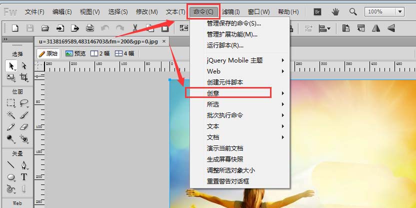 fireworks把彩色圖片轉(zhuǎn)為黑白色的相關(guān)操作方法截圖