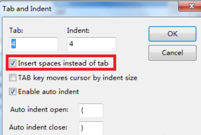 EditPlus中設置Tab用空格替換的操作過程截圖
