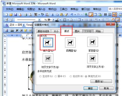 word2003中防止圖片移動的設(shè)置方法截圖