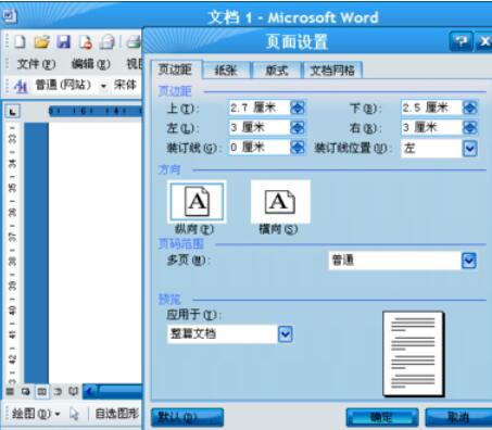 word2003頁邊距的設(shè)置詳細(xì)流程截圖