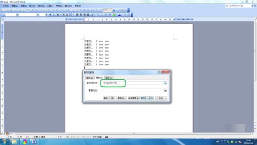 word2003中替換功能進(jìn)行中英分行顯示的具體操作截圖