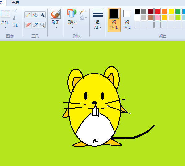 畫圖工具繪制小老鼠圖像的詳細(xì)步驟截圖