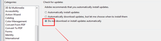 Adobe Reader XI(pdf閱讀器)中關(guān)閉自動(dòng)更新的操作步驟截圖