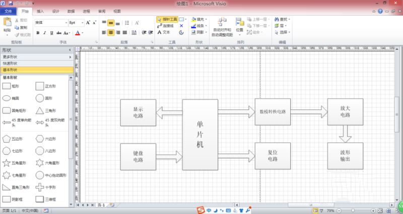 Microsoft Office Visio繪制系統(tǒng)框圖以及流程圖的操作步驟截圖