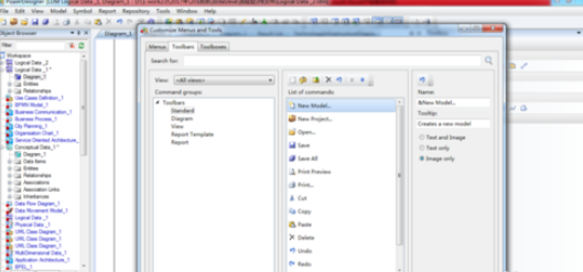 Power Designer定制個性化工具欄的操作教程截圖