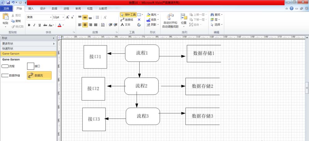 Microsoft Office Visio制作數(shù)據(jù)流模型圖的具體操作教程截圖