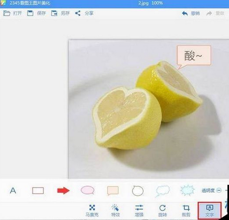 2345看圖王中使用添加特效以及文字功能的操作教程截圖