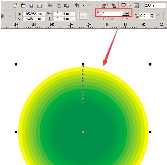 CorelDraw X4使用交互式調(diào)和工具制作漸變圖的相關(guān)操作教程截圖