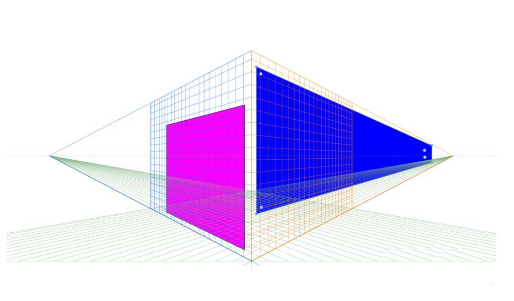 Adobe Illustrator CS6中使用透視網(wǎng)格工具的操作方法截圖