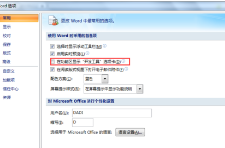 office2007添加開(kāi)發(fā)工具選項(xiàng)卡的操作教程截圖