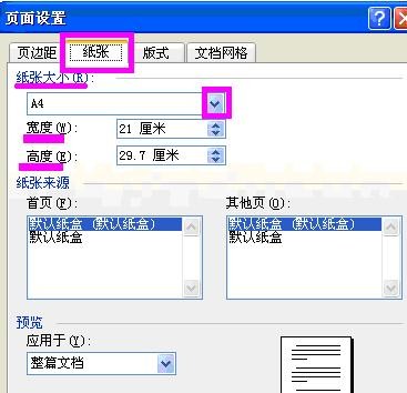 word2003進(jìn)行頁(yè)面設(shè)置的具體操作步驟截圖