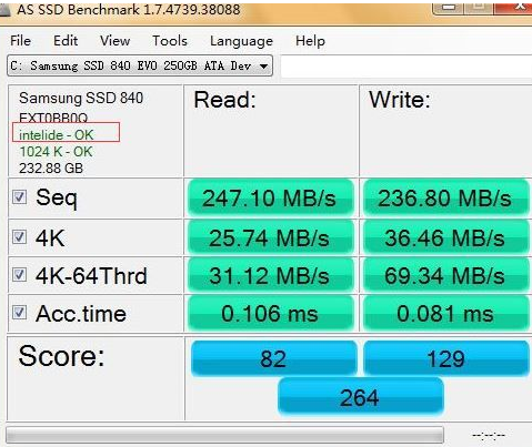 AS SSD Benchmark查看硬盤(pán)狀態(tài)的詳細(xì)操作步驟截圖