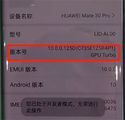 華為mate30pro中開啟開發(fā)人員選項的操作教程截圖