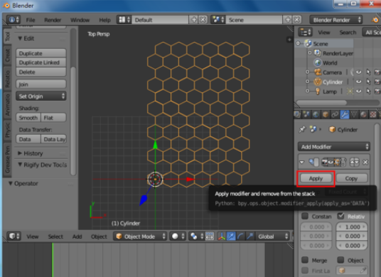 Blender中制作蜂巢網(wǎng)格的使用方法截圖