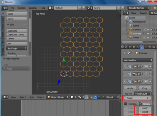 Blender中制作蜂巢網(wǎng)格的使用方法截圖