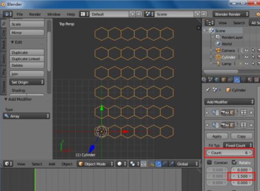 Blender中制作蜂巢網(wǎng)格的使用方法截圖