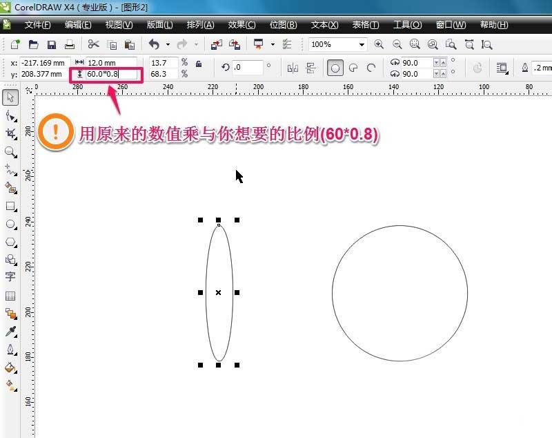 CorelDraw X4調(diào)整圖形大小的操作步驟截圖