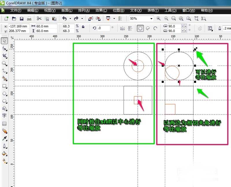 CorelDraw X4調(diào)整圖形大小的操作步驟截圖