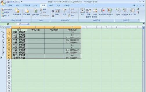 excel2007完成分類匯總的詳細(xì)步驟截圖