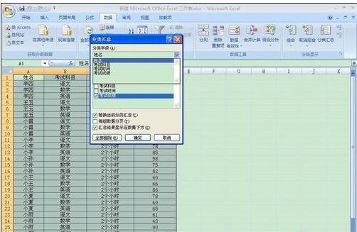 excel2007中進(jìn)行分類匯總的操作使用教程截圖