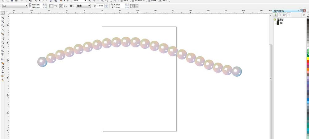 CorelDraw X4做出珍珠項鏈的方法步驟截圖