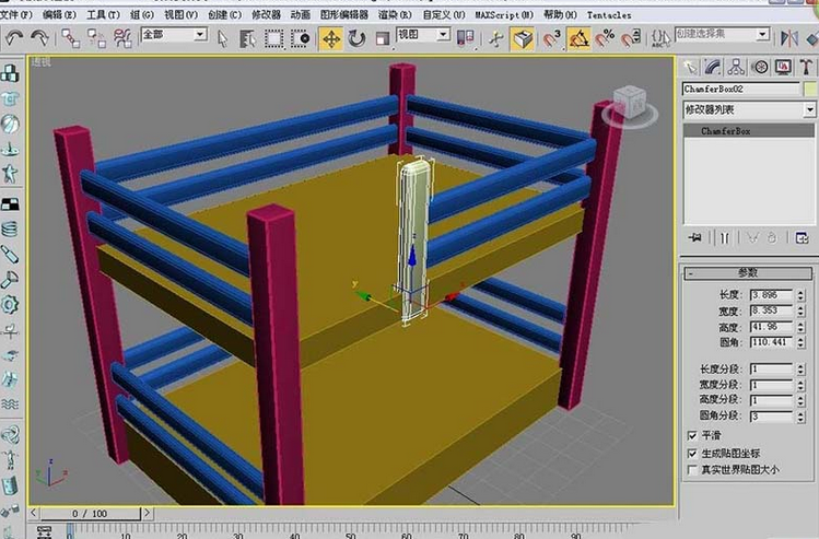 3dmax2009建?，F(xiàn)代簡(jiǎn)約雙架床的操作教程截圖