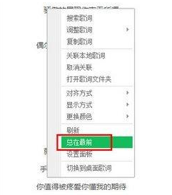 QQ音樂播放器歌詞置頂?shù)牟僮鞑襟E截圖