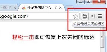 谷歌瀏覽器恢復(fù)已關(guān)閉網(wǎng)頁(yè)的操作教程截圖