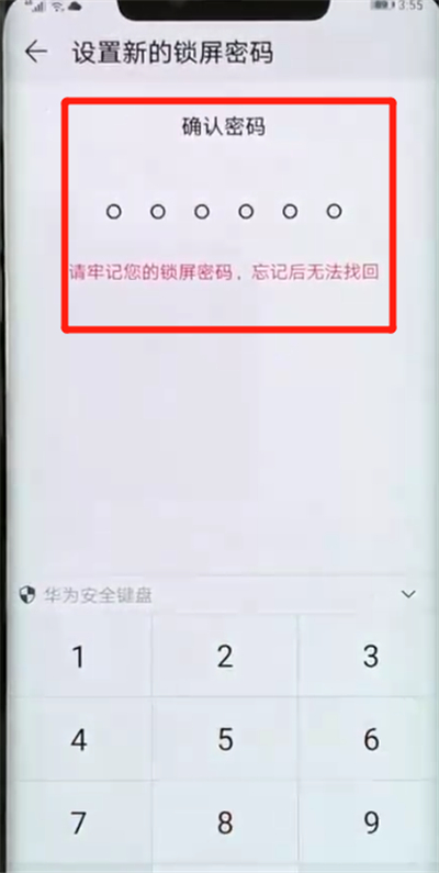 華為mate20pro中更改鎖屏密碼的操作教程截圖