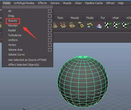 maya給球體增添重力場動畫效果的操作方法截圖
