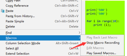 PyCharm錄制宏的相關(guān)圖文教程截圖