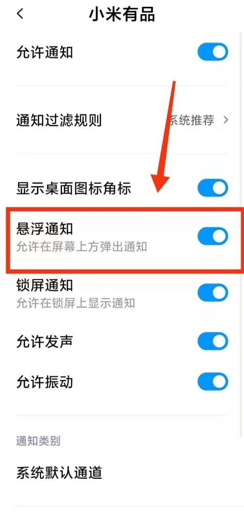 小米有品怎么開啟懸浮通知?小米有品開啟懸浮通知教程圖片5