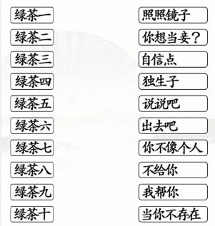 《漢字找茬王》一起懟綠茶怎么過