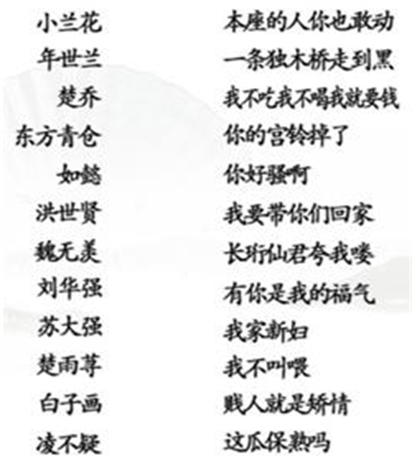 《漢字找茬王》連熱門臺詞怎么過