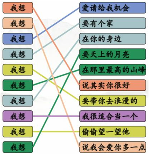 《漢字找茬王》連我想的歌怎么過(guò)